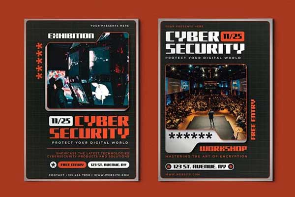 Best Cyber Security Flyer Templates – Dynamic and Eye-Catching Flyers for IT Solutions | Editable PSD and InDesign File Formats Download